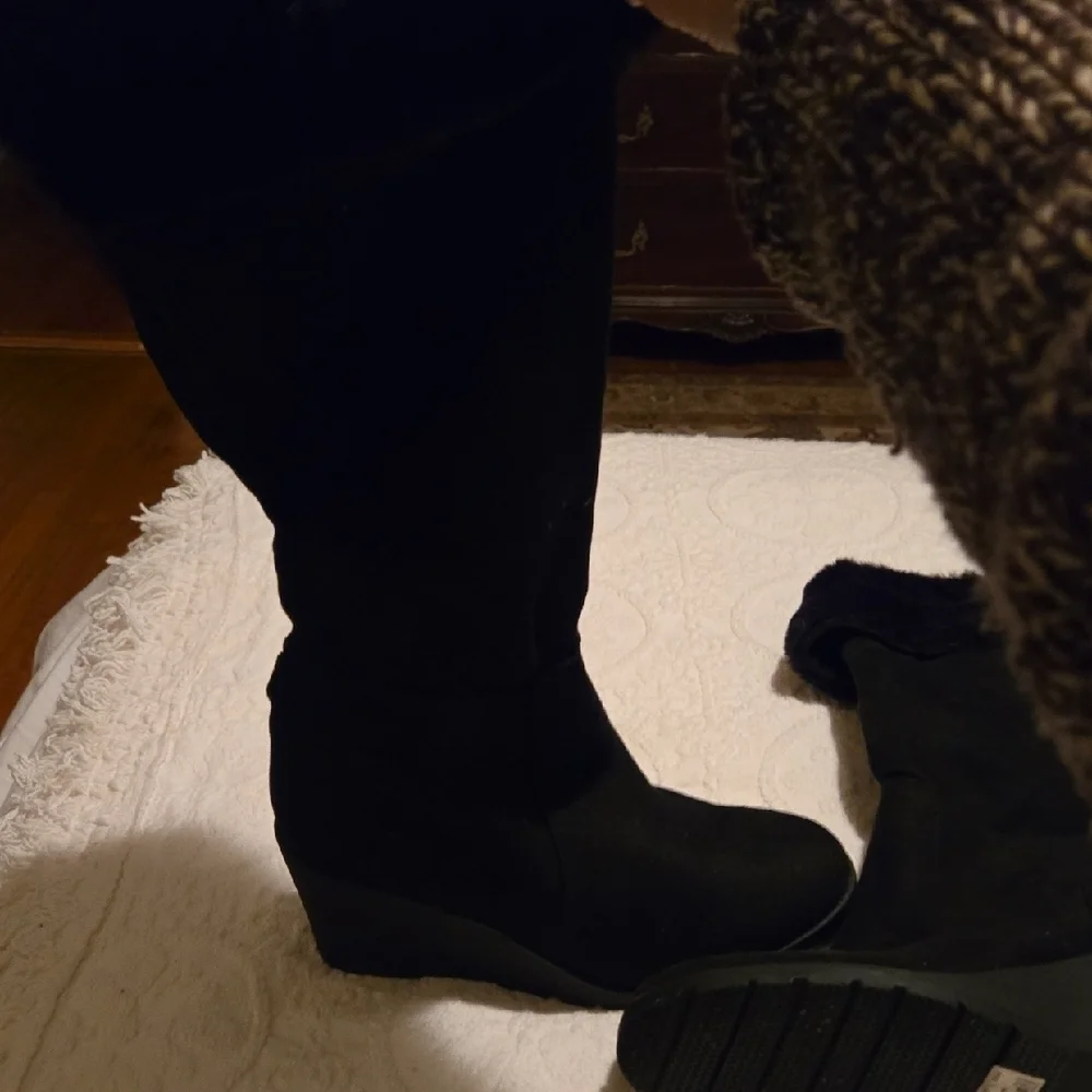 Lane Bryant Black Suedelike Winter Boots